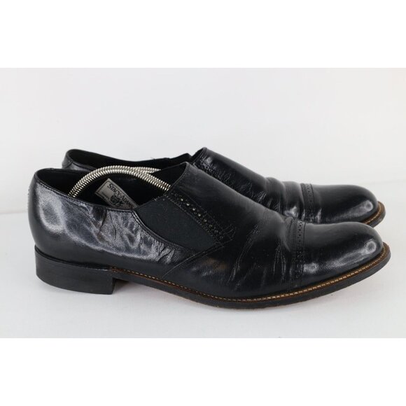 Vintage 70s Stacy Adams Mens 12 D Leather Brogue Toe Cap  display picture 3